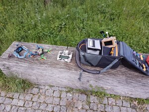 Setting up for a flight outdoors