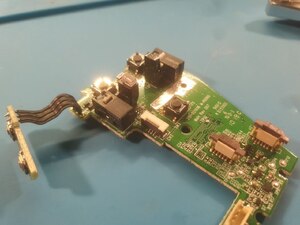 Main PCB with switch replaced, top side