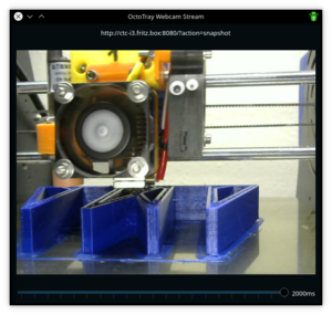 Screenshot of webcam viewer in OctoTray version 0.2